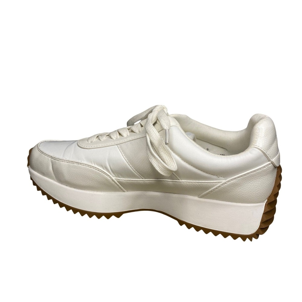 DV Dolce Vita Breela White Platform Sneakers Womens 9 Lace Up Sawtooth Sole‎